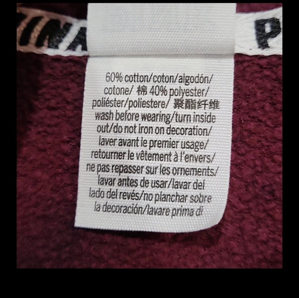 Victoria's Secret PINK Maroon Tie-Dye Sweatshirt